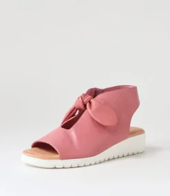 Moneka Pretty Pink White Leather Sandals