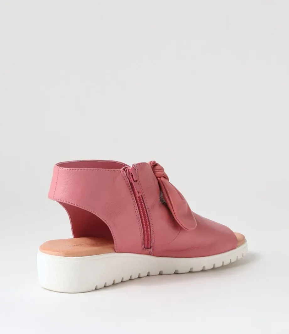 Moneka Pretty Pink White Leather Sandals