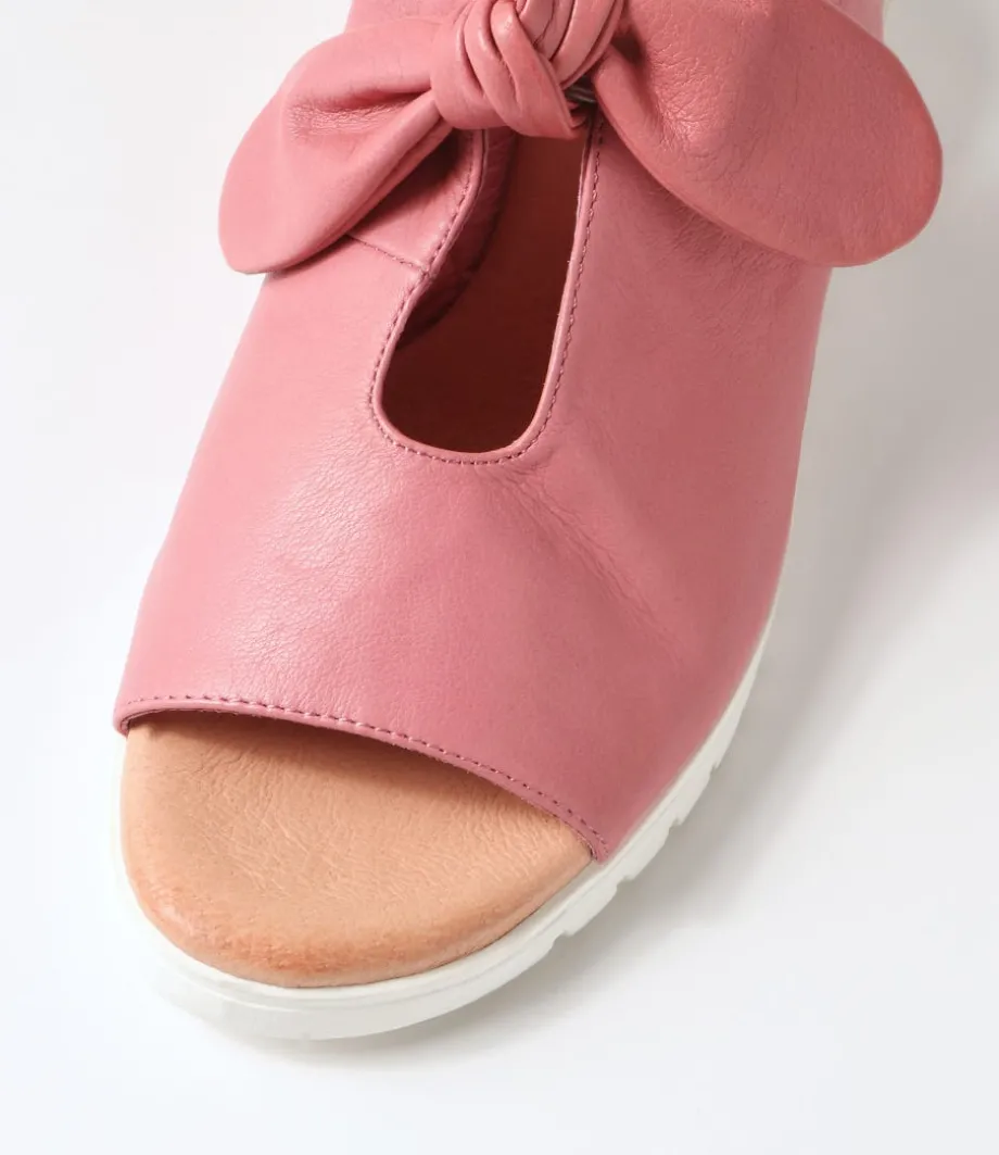 Moneka Pretty Pink White Leather Sandals