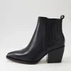 Morene Black Croc Leather Chelsea Boots