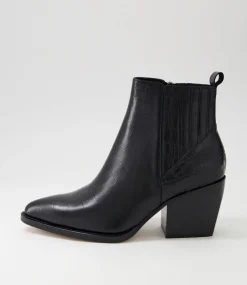 Morene Black Croc Leather Chelsea Boots