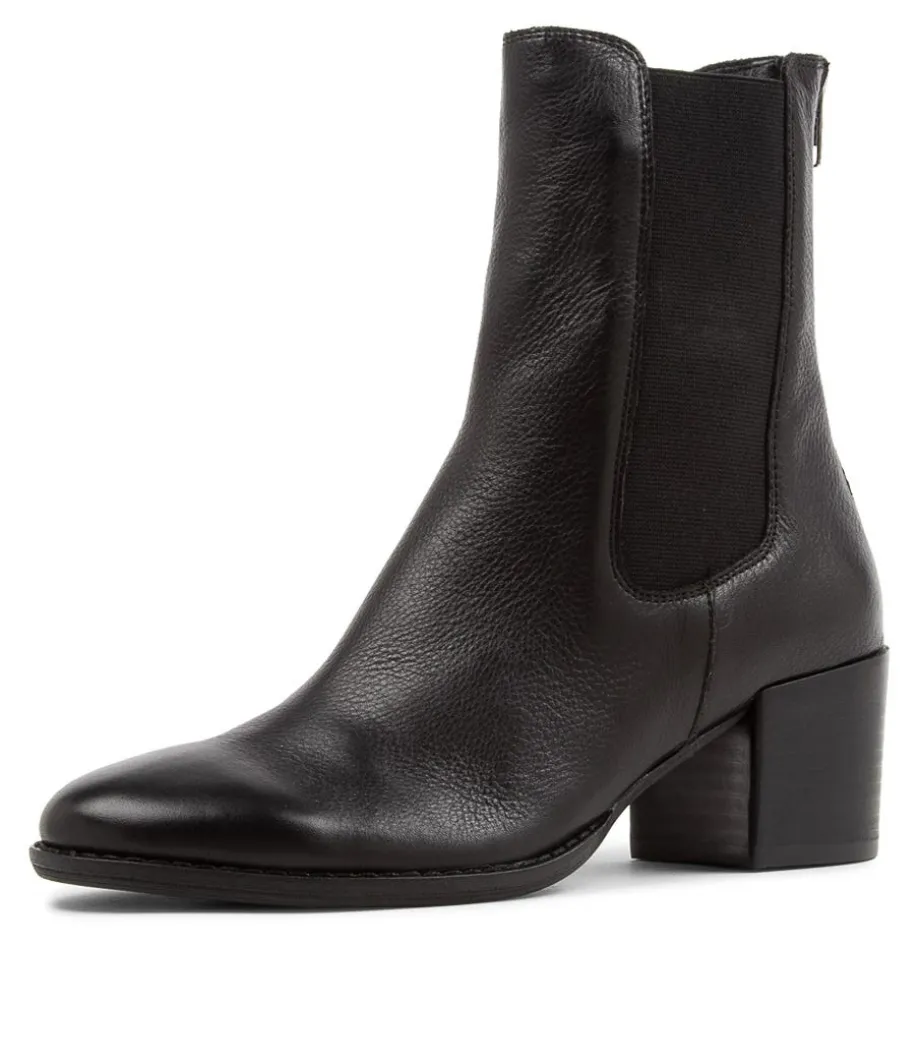 Mycah Black Leather Chelsea Boots Bh