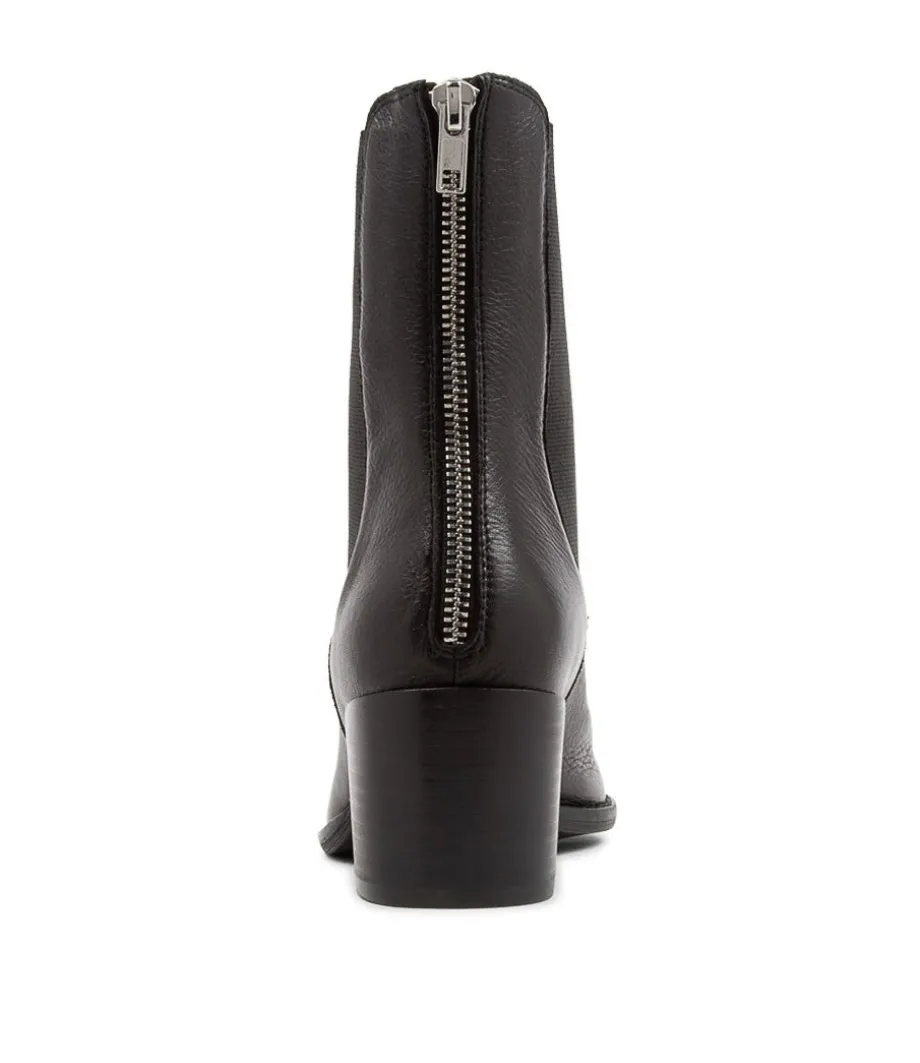 Mycah Black Leather Chelsea Boots Bh