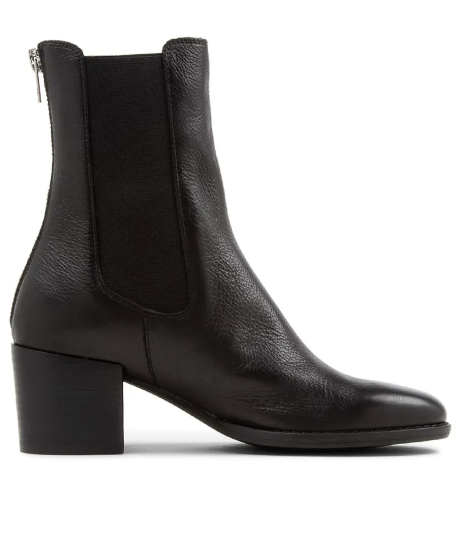 Mycah Black Leather Chelsea Boots Bh