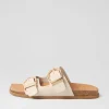 Nabina Almond Leather Slides