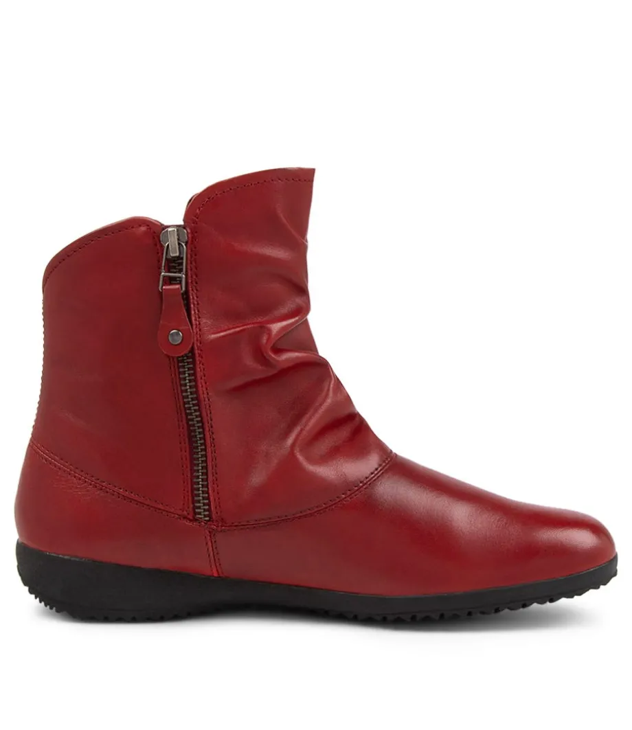 Naly 24 Carmin Leather Ankle Boots