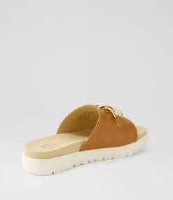 Narry Xw Tan Leather Slides