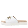 Narry Xw White Leather Slides