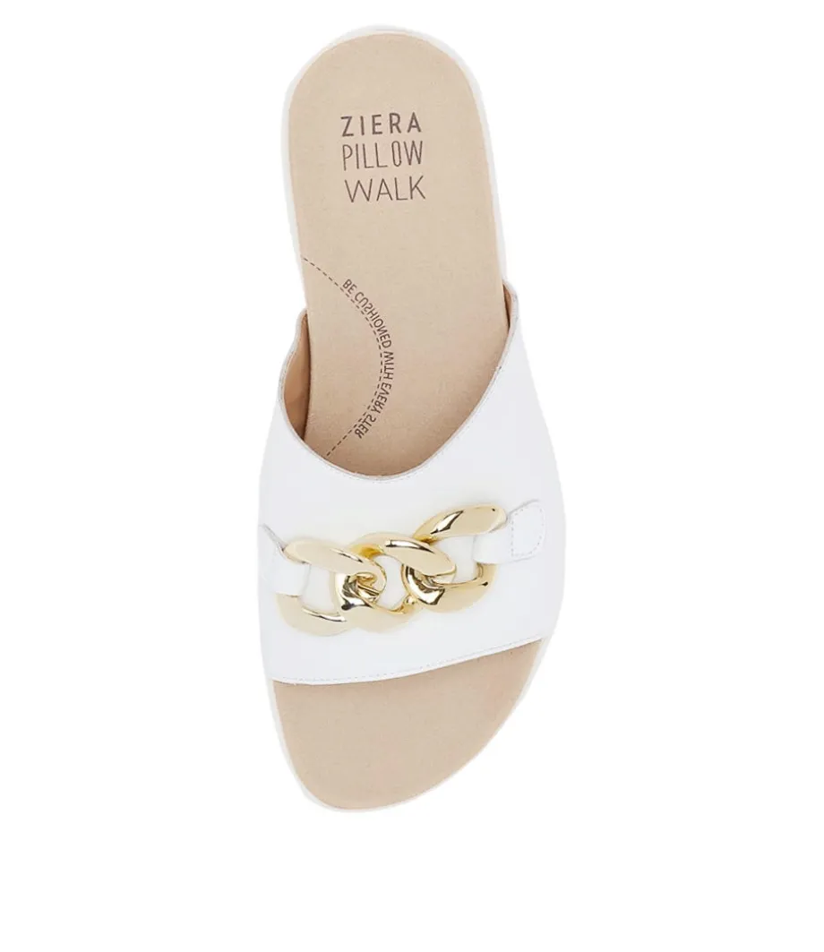 Narry Xw White Leather Slides