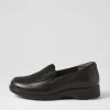 Nature2 Black Lizard Leather Suede Loafers