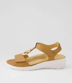 Navvon Xw Dark Tan Leather Sandals