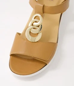 Navvon Xw Dark Tan Leather Sandals