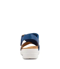 Nazly Xw Cobalt Leather Sandals