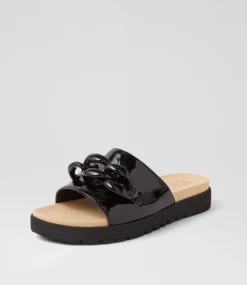 Nerriya Xw Black Patent Leather Slides