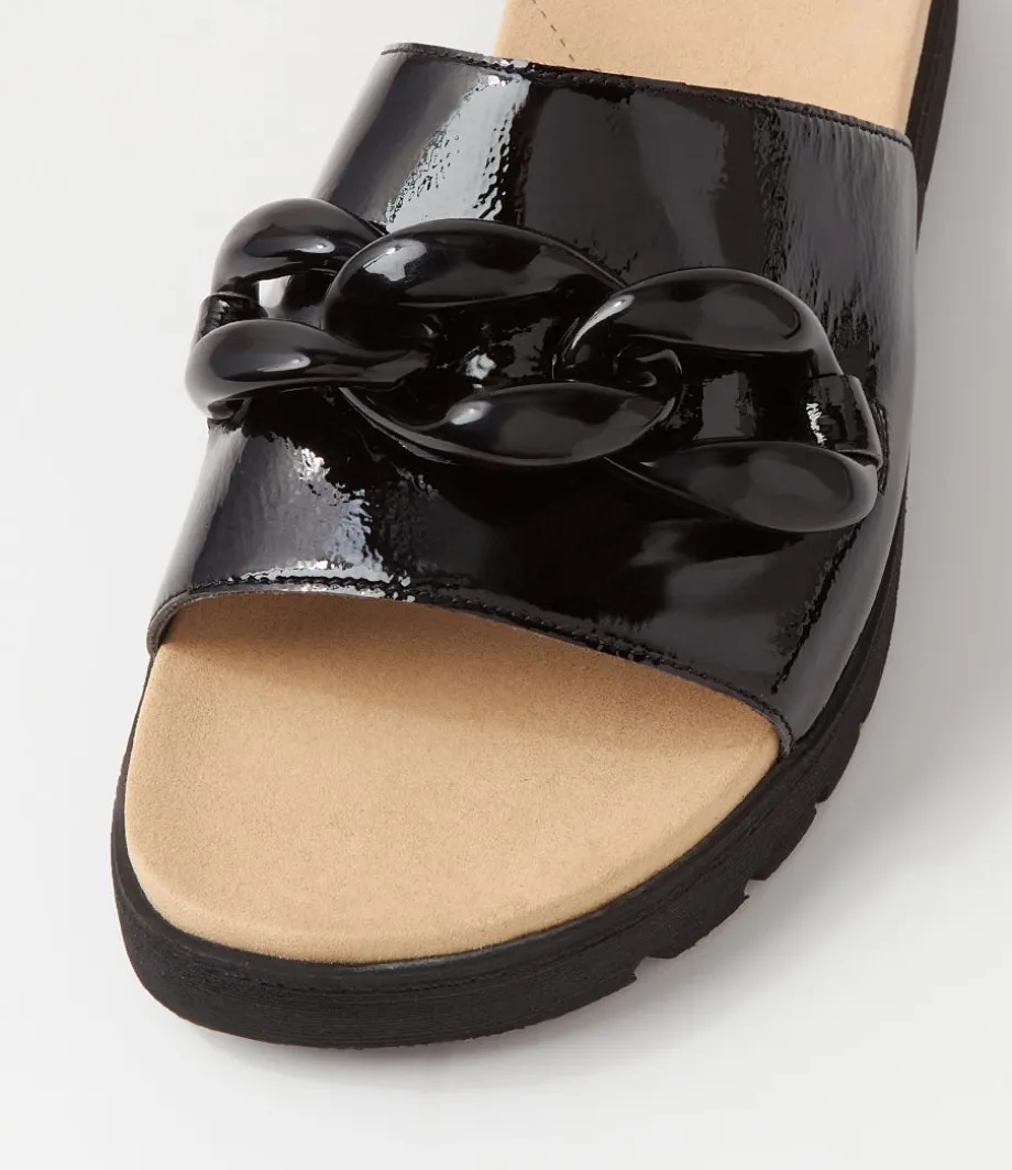 Nerriya Xw Black Patent Leather Slides