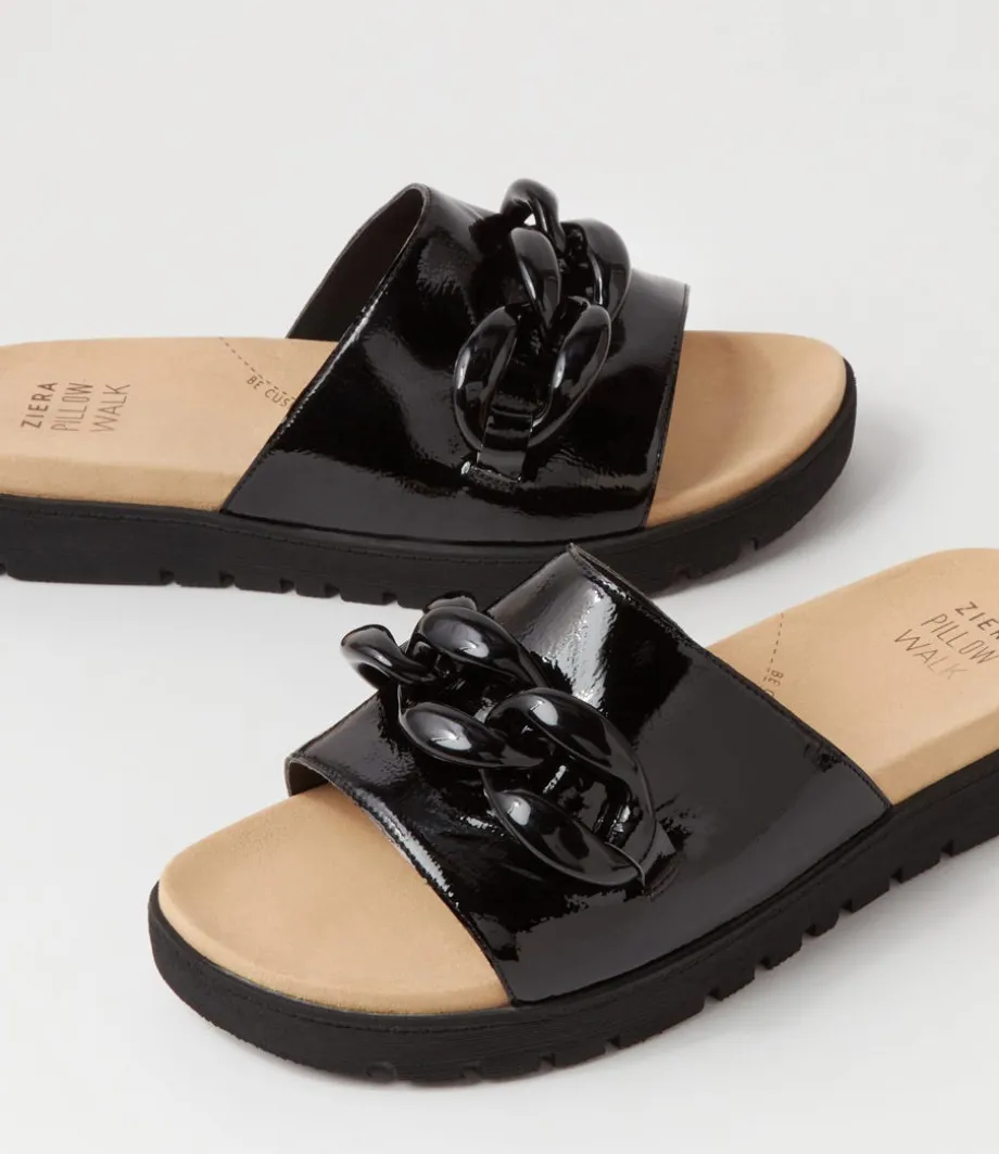 Nerriya Xw Black Patent Leather Slides