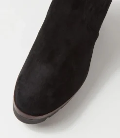 Nibal Black Stretch Microsuede Ankle Boots