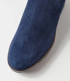 Niddle Navy Suede Ankle Boots
