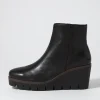 Nish Black Leather Ankle Boots