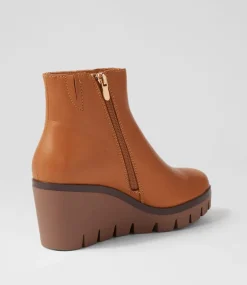 Nish Dark Tan Leather Ankle Boots