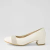 Nizza 13 Creme Shell Platinum Leather Heels