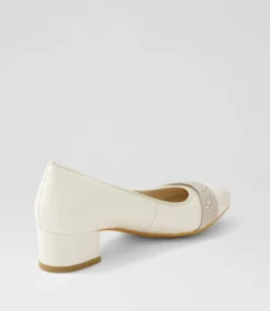 Nizza 13 Creme Shell Platinum Leather Heels