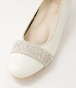 Nizza 13 Creme Shell Platinum Leather Heels
