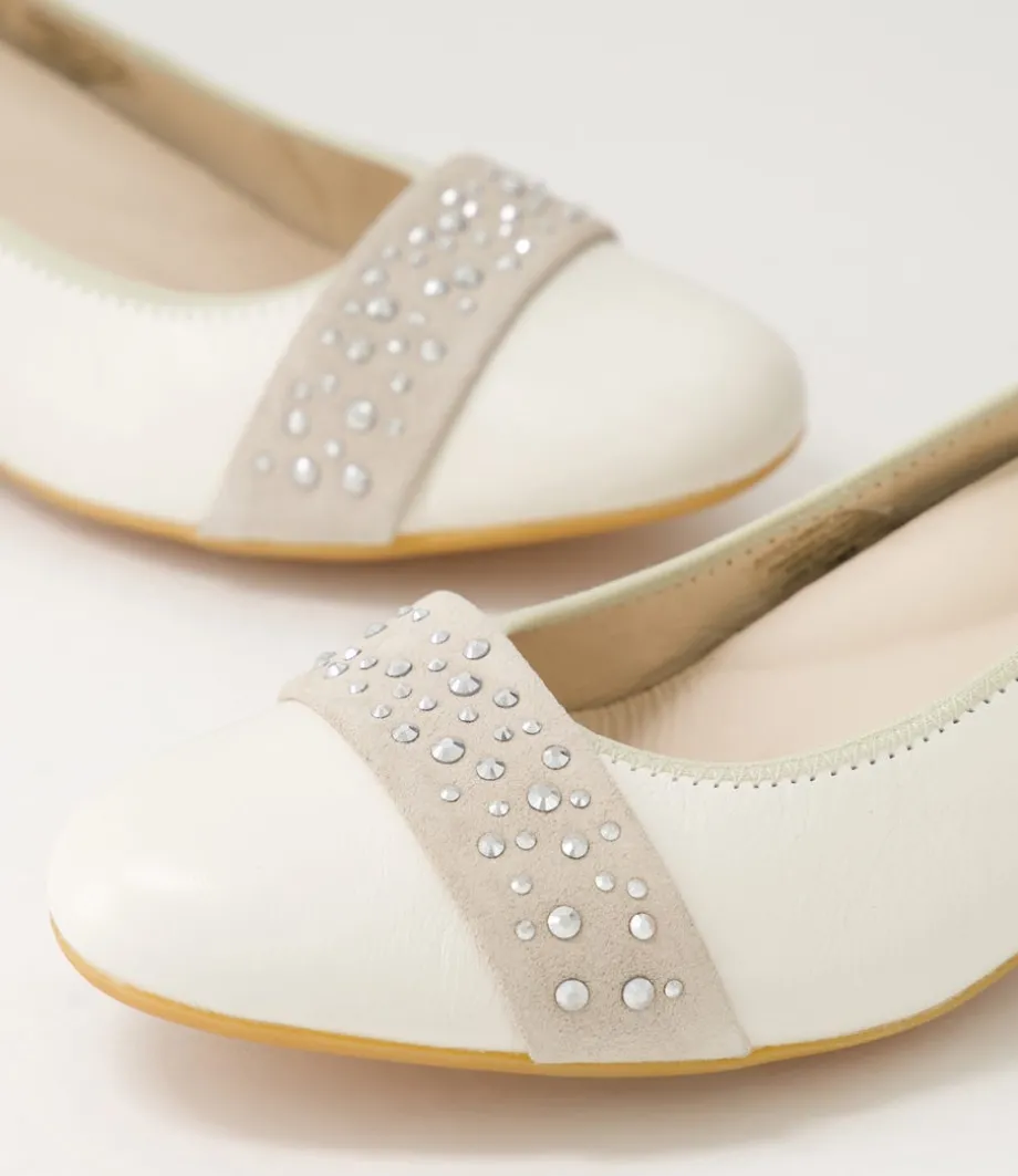 Nizza 13 Creme Shell Platinum Leather Heels