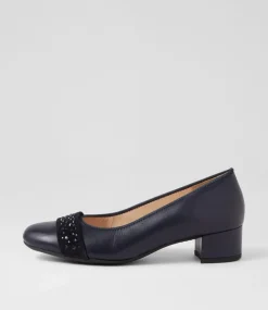Nizza 13 Navy Leather Heels