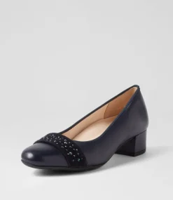Nizza 13 Navy Leather Heels
