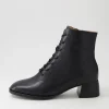 Nocal Black Leather Lace Up Boots