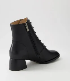 Nocal Black Leather Lace Up Boots