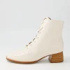 Nocal Creamy Leather Lace Up Boots