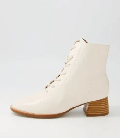 Nocal Creamy Leather Lace Up Boots