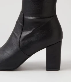 Norass Black Stretch Shrunken Knee High Boots