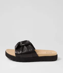 Nulla Xw Black Leather Slides