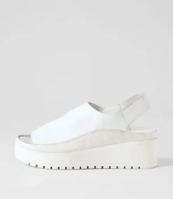 Ober White Leather Patent Sandals