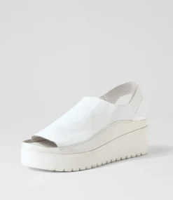 Ober White Leather Patent Sandals