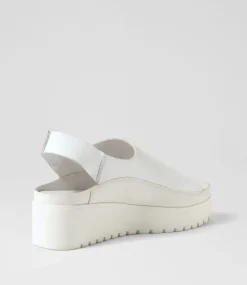 Ober White Leather Patent Sandals