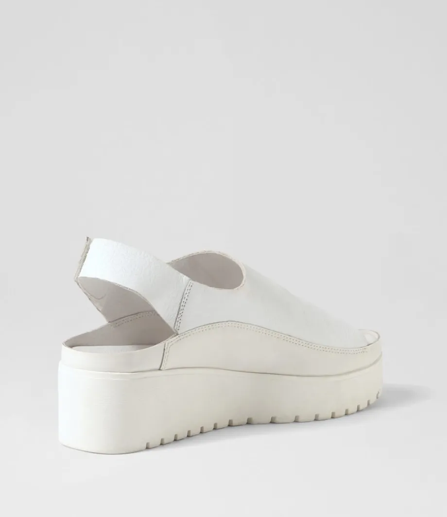 Ober White Leather Patent Sandals