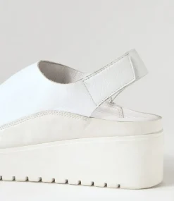 Ober White Leather Patent Sandals