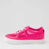 Obitta Hot Pink White Leather Mesh Sneakers