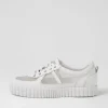 Obitta White Mesh Leather Sneakers