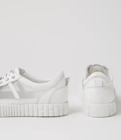 Obitta White Mesh Leather Sneakers