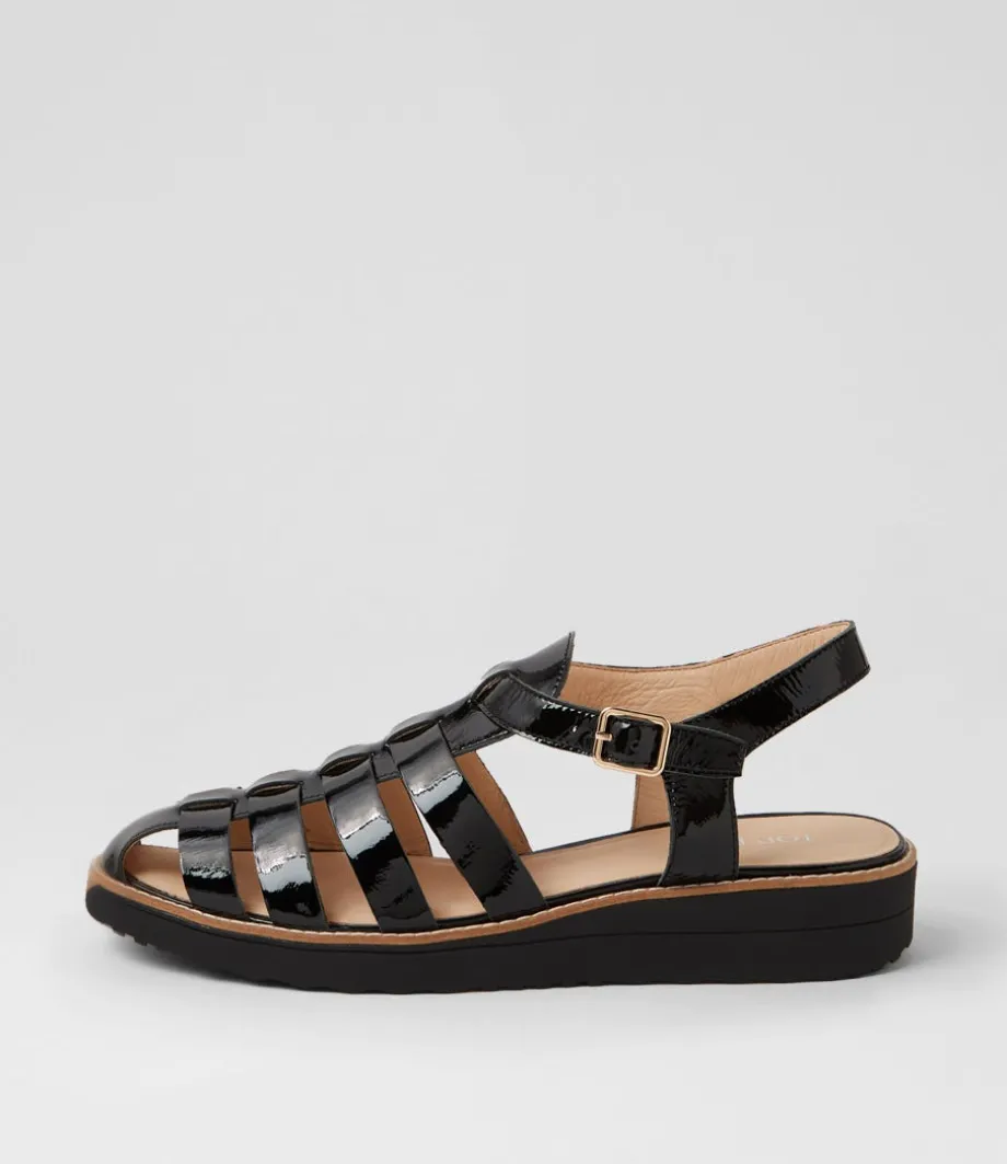 Oblight Black Patent Leather Flat Shoes