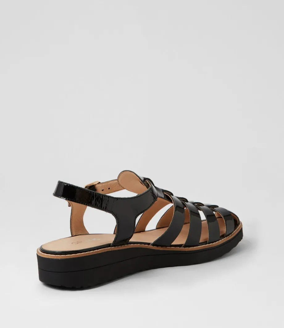 Oblight Black Patent Leather Flat Shoes