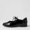 Oceany Xf Black Wrinkle Patent Flat Shoes