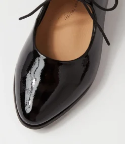 Oceany Xf Black Wrinkle Patent Flat Shoes