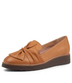 Oclem Dark Tan Leather Flat Shoes Cs