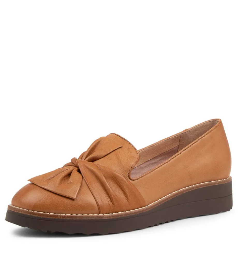 Oclem Dark Tan Leather Flat Shoes Cs